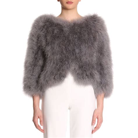 grey prada coat with fur